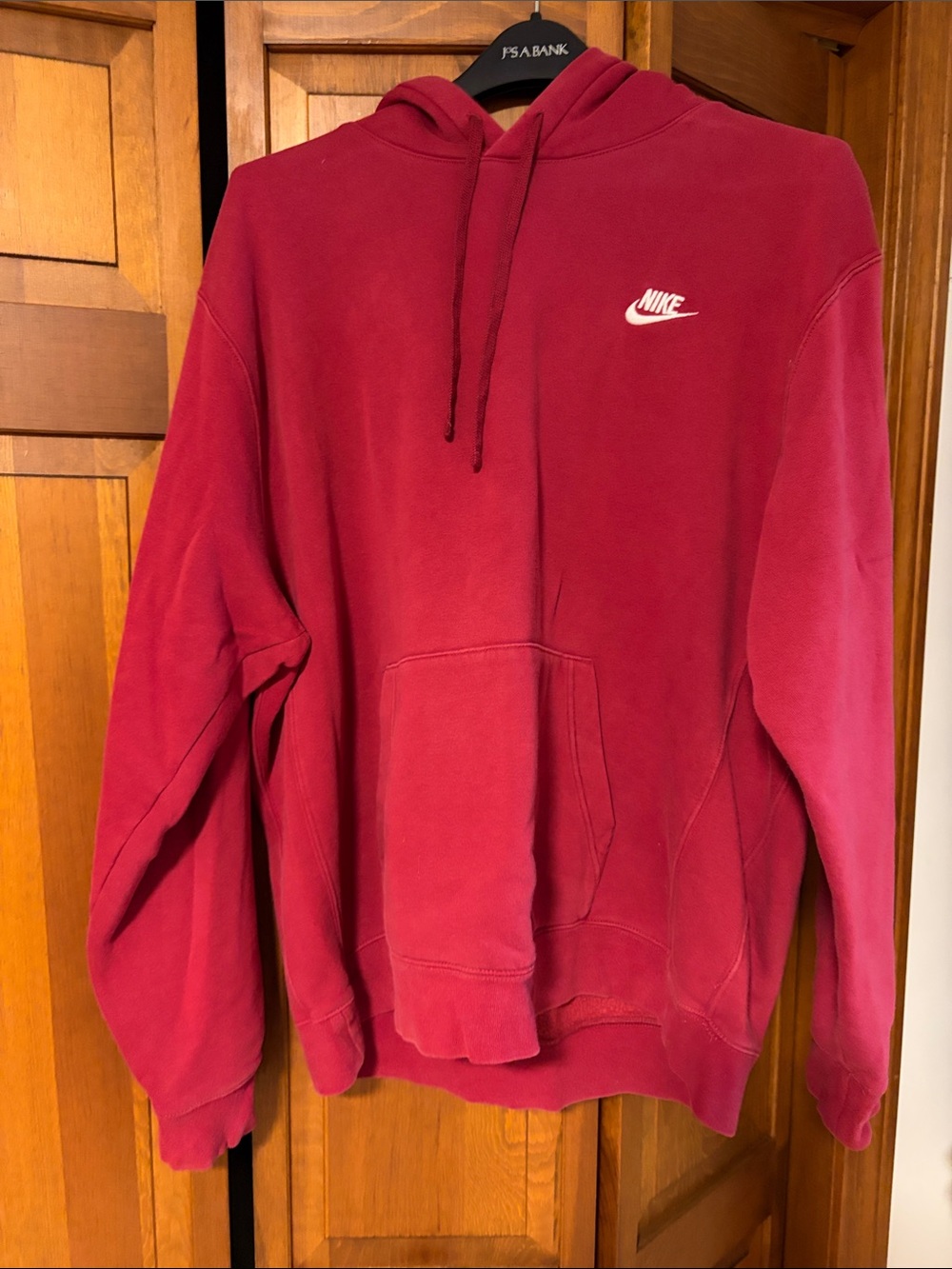 Nike Men's Maroon Hooded Pullover with White Swoosh